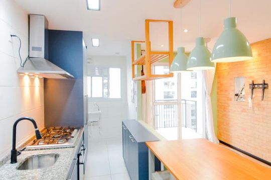 Cozinha de apartamento à venda com 2 quartos, 58m² em Picanço, Guarulhos