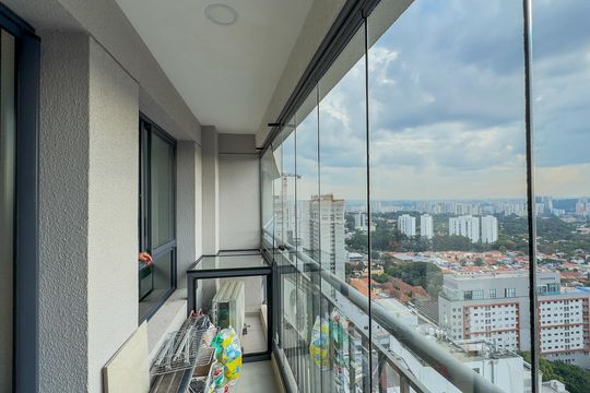 Sacada de apartamento à venda com 1 quarto, 34m² em Santo Amaro, São Paulo