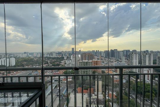 Vista de apartamento à venda com 1 quarto, 34m² em Santo Amaro, São Paulo
