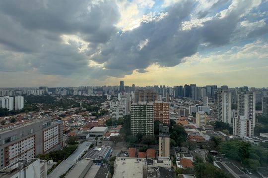 Vista da Sacada de apartamento à venda com 1 quarto, 34m² em Santo Amaro, São Paulo