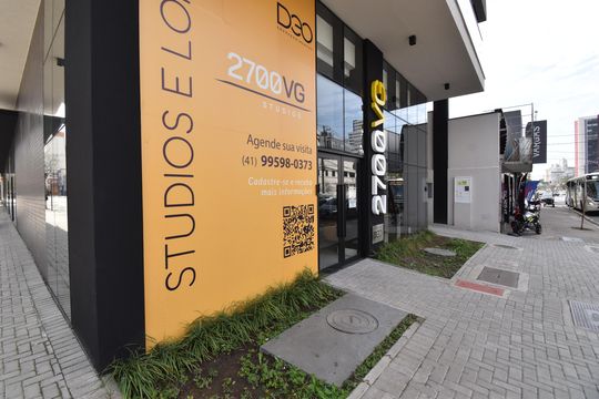 Fachada do Prédio de kitnet/studio para alugar com 1 quarto, 19m² em Centro, Curitiba