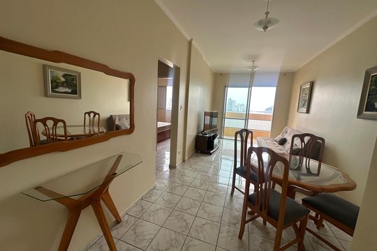 Sala de apartamento para alugar com 1 quarto, 86m² em Centro, São Vicente