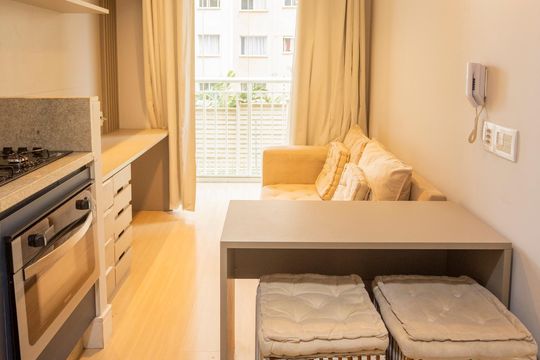 Sala/Cozinha de apartamento para alugar com 1 quarto, 31m² em Jardim Prudência, São Paulo