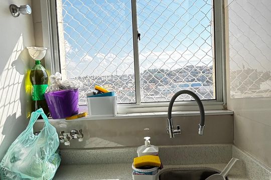 Área de Serviço de apartamento à venda com 2 quartos, 48m² em Vila Sacadura Cabral, Santo André