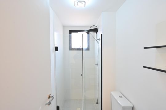 Banheiro Social de apartamento para alugar com 1 quarto, 28m² em Vila Clementino, São Paulo
