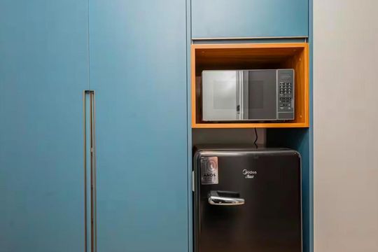 Cozinha de apartamento à venda com 1 quarto, 30m² em Vila Nova Conceição, São Paulo