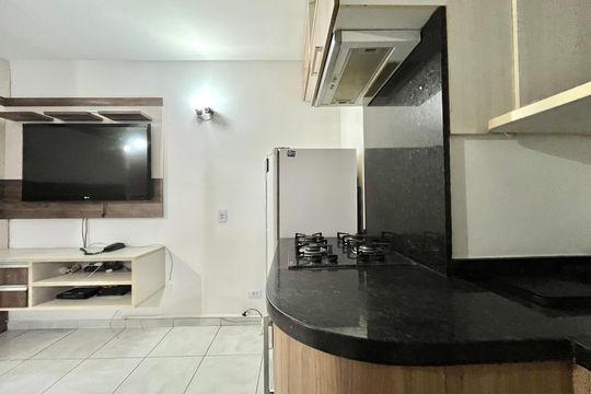 Cozinha de apartamento para alugar com 1 quarto, 25m² em Vila Clementino, São Paulo