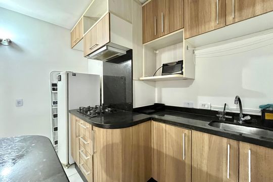 Cozinha de apartamento para alugar com 1 quarto, 25m² em Vila Clementino, São Paulo