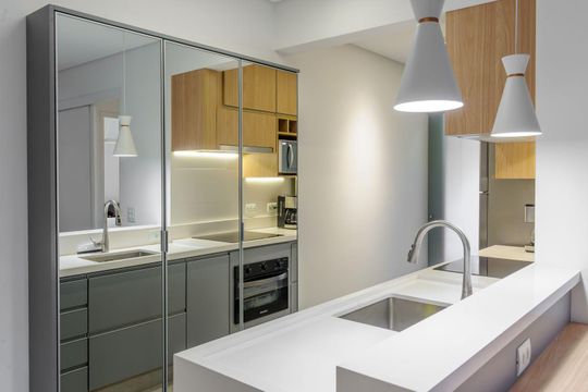 Cozinha de apartamento à venda com 1 quarto, 54m² em Vila Olímpia, São Paulo