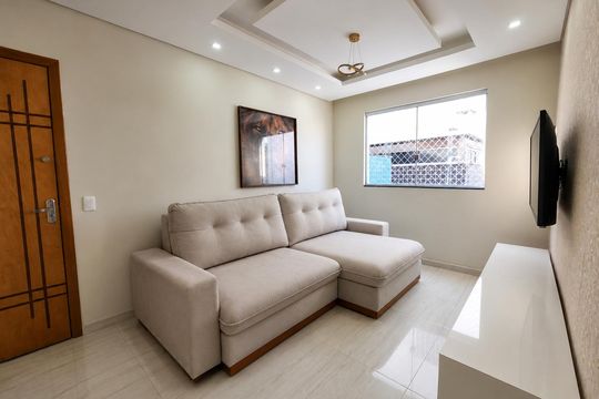 Sala de apartamento para alugar com 3 quartos, 56m² em Europa, Contagem