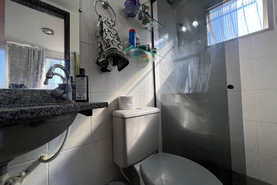 Banheiro da Suíte de apartamento à venda com 3 quartos, 63m² em Castelo, Belo Horizonte