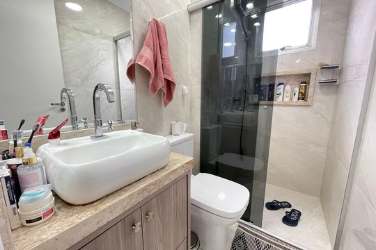Banheiro de apartamento para alugar com 2 quartos, 50m² em Rio Pequeno, São Paulo