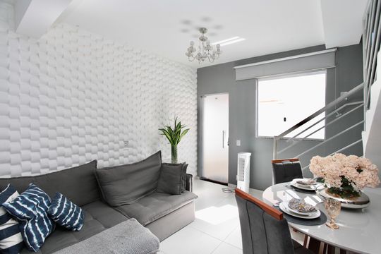 Sala de casa de condomínio à venda com 2 quartos, 80m² em Novo Progresso, Belo Horizonte