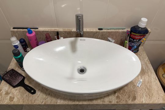 Banheiro Social de apartamento para alugar com 3 quartos, 130m² em Gonzaga, Santos