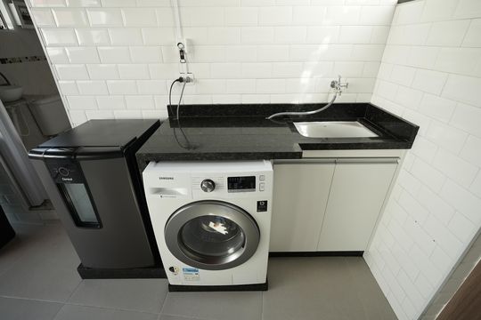 Área de Serviço de apartamento à venda com 2 quartos, 80m² em Vila Pires, Santo André