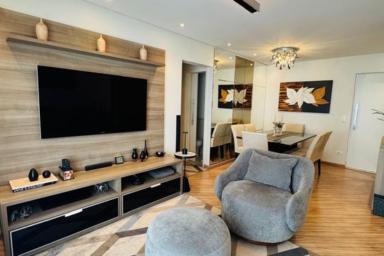 Sala de apartamento à venda com 3 quartos, 104m² em Vila Caminho do Mar, São Bernardo do Campo