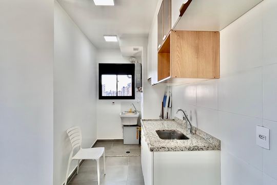Cozinha de apartamento à venda com 2 quartos, 36m² em Chácara Tatuapé, São Paulo