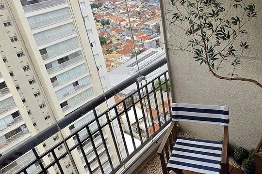 Varanda de apartamento à venda com 3 quartos, 77m² em Vila Regente Feijó, São Paulo