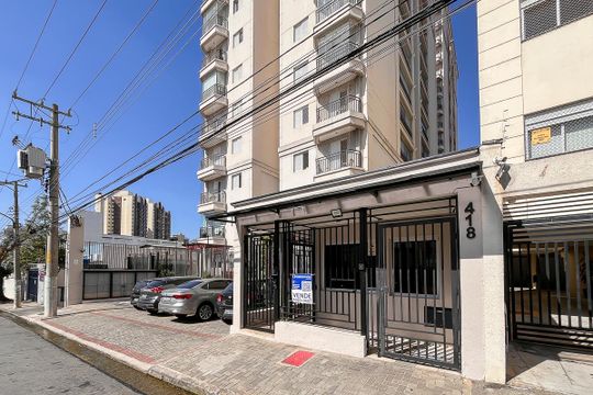 Fachada + plaquinha de apartamento à venda com 3 quartos, 80m² em Vila Caminho do Mar, São Bernardo do Campo