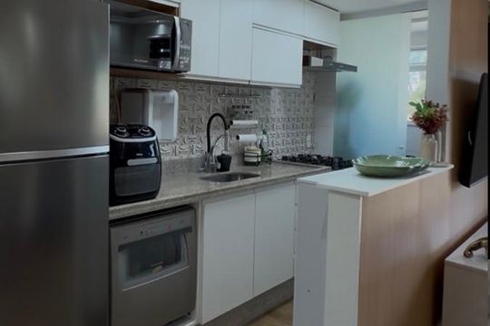 Cozinha de apartamento à venda com 2 quartos, 55m² em Taquara, Rio de Janeiro