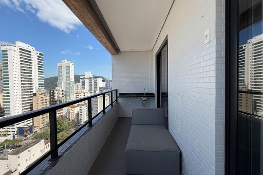 Varanda  de apartamento para alugar com 1 quarto, 59m² em Ponta da Praia, Santos