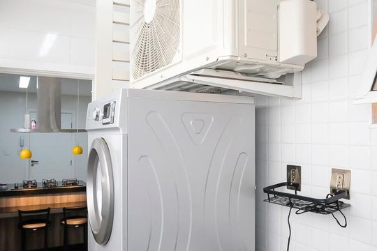 Área de serviço de apartamento para alugar com 3 quartos, 117m² em Santo Antônio, São Caetano do Sul