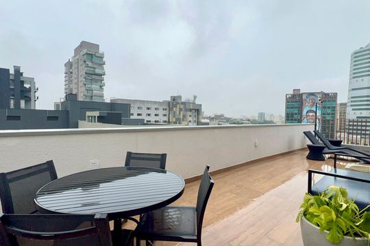 Área comum de kitnet/studio para alugar com 1 quarto, 29m² em Jardins, São Paulo