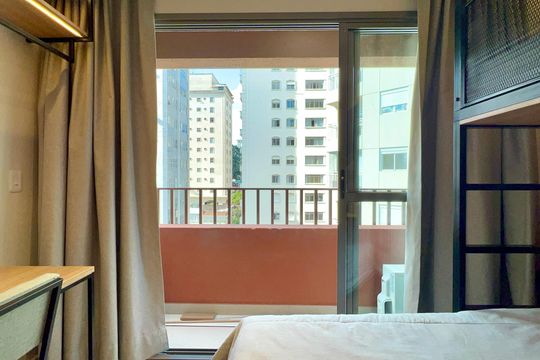 Varanda de kitnet/studio para alugar com 1 quarto, 29m² em Jardins, São Paulo