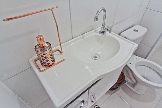 Banheiro de apartamento à venda com 2 quartos, 34m² em Vila Barreto, São Paulo
