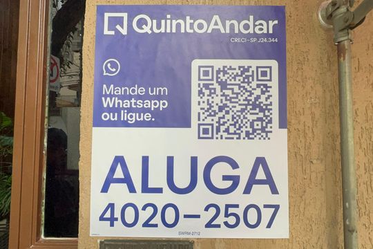 Placa de apartamento para alugar com 1 quarto, 60m² em Sumaré, São Paulo