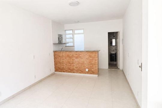Sala/Cozinha de kitnet/studio para alugar com 1 quarto, 47m² em Ramos, Rio de Janeiro