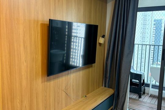 Sala de apartamento para alugar com 1 quarto, 29m² em Indianópolis, São Paulo
