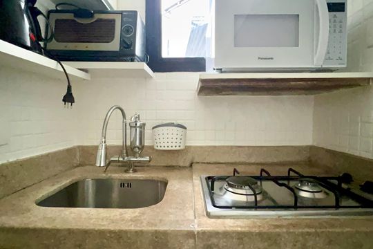 Cozinha de apartamento para alugar com 1 quarto, 42m² em Cerqueira César, São Paulo