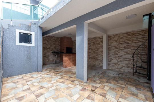Área comum - Churrasqueira de casa à venda com 3 quartos, 148m² em Cidade Industrial de Curitiba, Curitiba