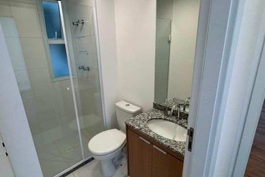 Banheiro de apartamento à venda com 2 quartos, 58m² em Vila Goncalves, São Bernardo do Campo