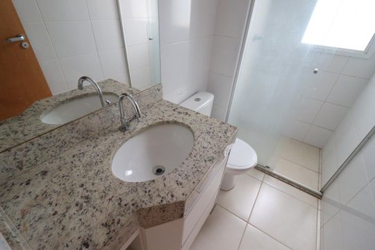 Banheiro da Suíte de apartamento para alugar com 1 quarto, 45m² em Nova Aliança, Ribeirão Preto
