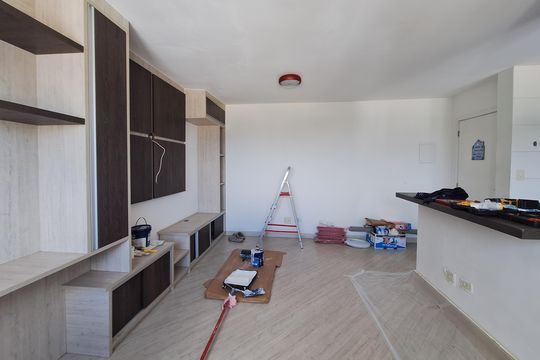 Sala de apartamento para alugar com 2 quartos, 57m² em Vila Valparaíso, Santo André
