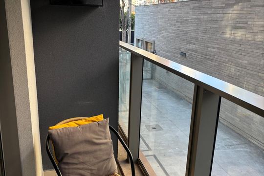 Varanda de kitnet/studio para alugar com 1 quarto, 24m² em Brooklin, São Paulo