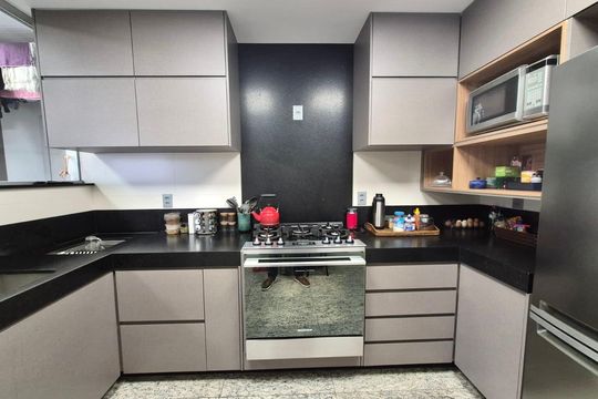 Cozinha  de apartamento à venda com 3 quartos, 130m² em São Bento, Belo Horizonte