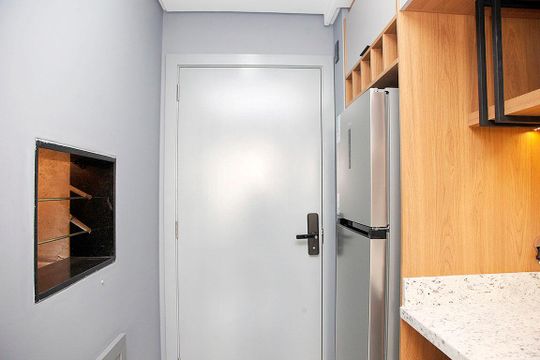 Cozinha de apartamento para alugar com 1 quarto, 34m² em Cidade Baixa, Porto Alegre