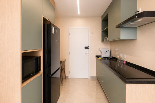 Cozinha de kitnet/studio para alugar com 1 quarto, 34m² em Consolação, São Paulo
