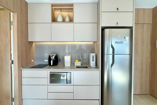 Cozinha de apartamento à venda com 1 quarto, 37m² em Pinheiros, São Paulo