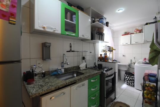 Cozinha de apartamento à venda com 2 quartos, 62m² em Taquara, Rio de Janeiro