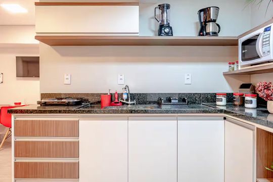 Cozinha de apartamento para alugar com 1 quarto, 42m² em Centro Histórico de São Paulo, São Paulo