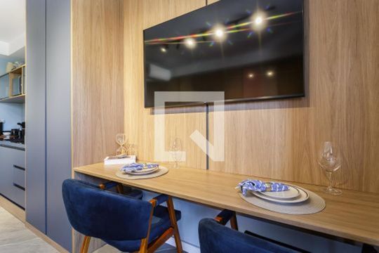 Cozinha de apartamento à venda com 1 quarto, 24m² em Indianópolis, São Paulo