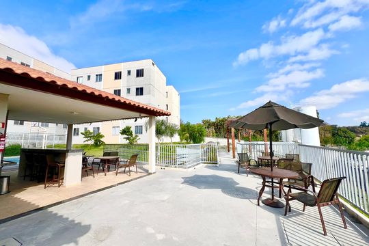 Área comum - Churrasqueira de apartamento para alugar com 2 quartos, 48m² em Caiapos, Contagem