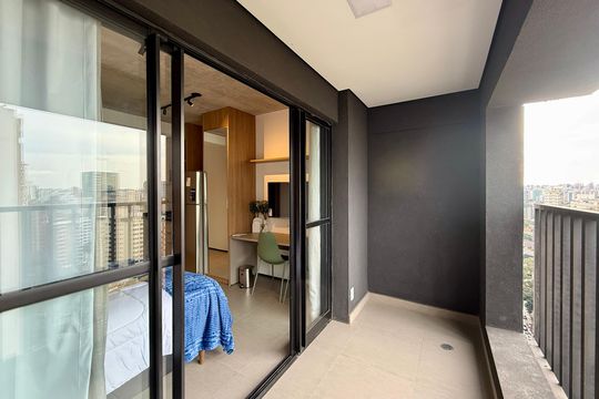 Sacada de kitnet/studio para alugar com 1 quarto, 27m² em Brooklin, São Paulo