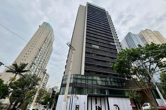 Fachada  de kitnet/studio para alugar com 1 quarto, 27m² em Brooklin, São Paulo