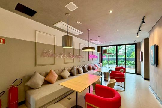 Lounge de kitnet/studio para alugar com 1 quarto, 27m² em Brooklin, São Paulo