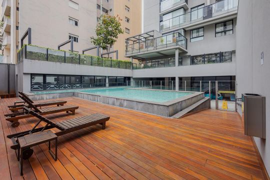 Piscina de apartamento à venda com 1 quarto, 50m² em Jardim Paulista, São Paulo